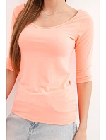 Halenka s kulatým výstřihem lososová