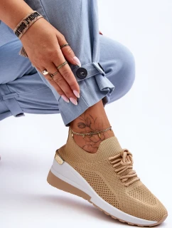 Sportovní Boty Na Podpatku Bežové model 21627622 - Boto