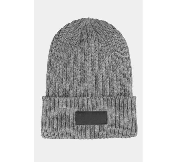 Zimní pánská teplá čepice model 21645373 šedá - 4F Zimní pánská teplá čepice model 21645373 šedá - 4F