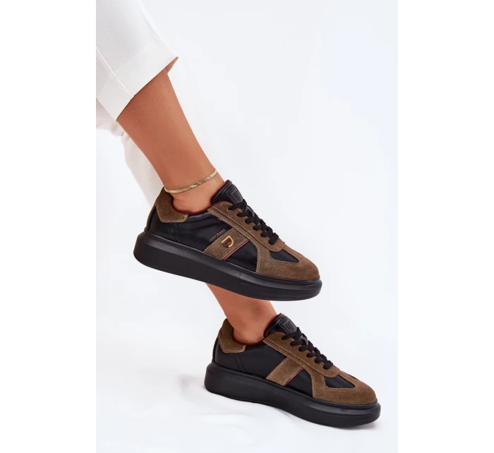 Dámské Kožené Tenisky Na Platformě Daniel Lopez Just Dare SS2D4001 Černé Dámské Kožené Tenisky Na Platformě Daniel Lopez Just Dare SS2D4001 Černé