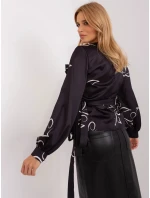 Dámská halenka LK BZ 509423.22 Černá vzor - FPrice Dámská halenka LK BZ 509423.22 Černá vzor - FPrice