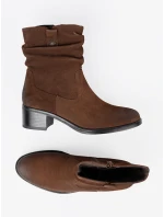 Moderní kotníčkové boty dámské hnědé Obcas Moderní kotníčkové boty dámské hnědé Obcas