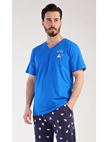 Pánské pyžamo dlouhé Loďka