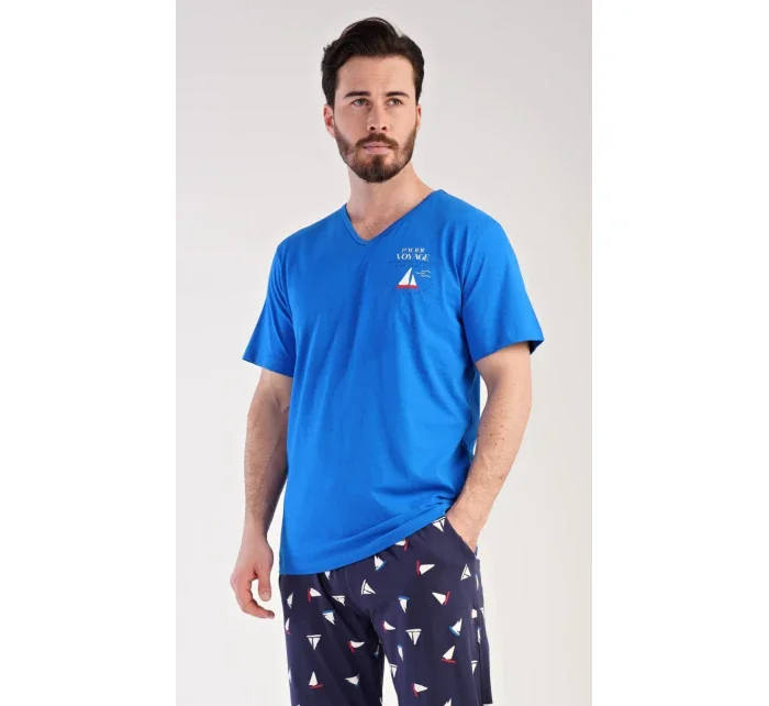 Pánské pyžamo dlouhé Loďka