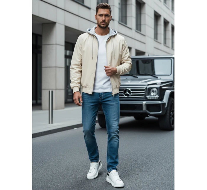 Pánská bunda bomber s kapucí bílá model 21986360 - Dstreet Pánská bunda bomber s kapucí bílá model 21986360 - Dstreet