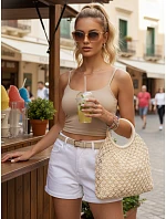 Dámské džínové šortky bílé FashionStreet SY0524