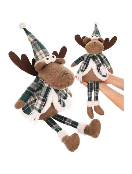 VÁNOČNÍ DEKORATIVNÍ SOBI HNĚDÍ 35+20CM