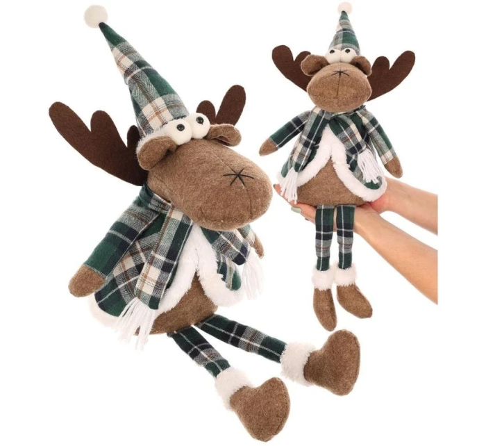 VÁNOČNÍ DEKORATIVNÍ SOBI HNĚDÍ 35+20CM