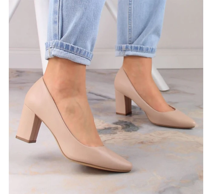 Dámské lodičky Sergio Leone v tělové barvě PB414