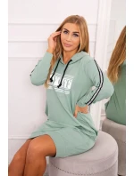 Šaty s model 21752976 potiskem tmavě mátové - K-Fashion