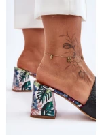 Dámské kožené lodičky na podpatku Lewski Shoes model 21626671 Černé - Boto