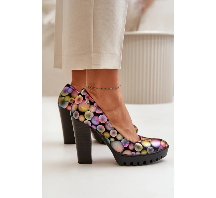 Kožené Lodičky Na Podpatku model 21670476 Multikolor - Maciejka