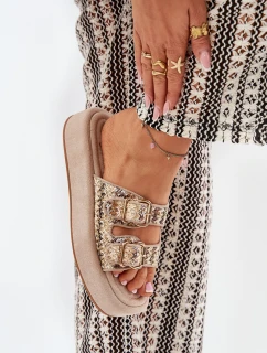 Dámské Sandały Na Platformě S Přezkami A Khaki model 21688844 - Boto