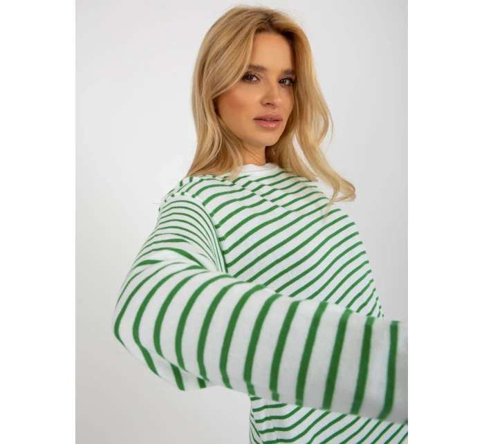 Dámský svetr LC SW 6006 .22 bílé a zelené - FPrice Dámský svetr LC SW 6006 .22 bílé a zelené - FPrice