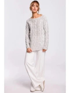 Svetr s výstřihem Bateau M511 šedý - Moe