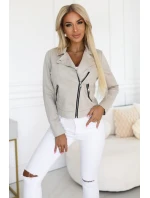 Semišové s dlouhými rukávy a zipy světle béžové model 21290283 - numoco basic