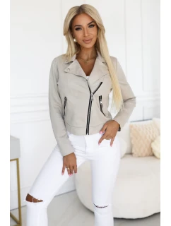 Semišové s dlouhými rukávy a zipy světle béžové model 21290283 - numoco basic