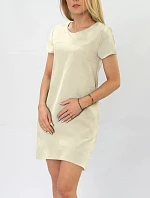 Béžové trapézové šaty (435ART)