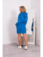 Zateplené šaty s kapucí chrpově modré Zateplené šaty s kapucí chrpově modré