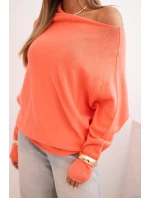 Dámský asymetrický viskózový svetr netopýří model 21301115 - K-Fashion