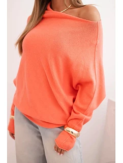 Dámský asymetrický viskózový svetr netopýří model 22281555 - K-Fashion
