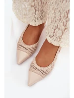 Dámské sandály s pleteným na platformě světle béžové model 21911450 - Boto Dámské sandály s pleteným na platformě světle béžové model 21911450 - Boto