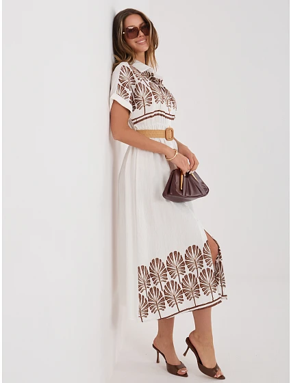 Šaty IR SK 2689 2.87 bílo-hnědá