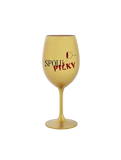 SPOLUPIČKY - zlatá sklenice na víno 350 ml