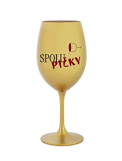 SPOLUPIČKY - zlatá sklenice na víno 350 ml