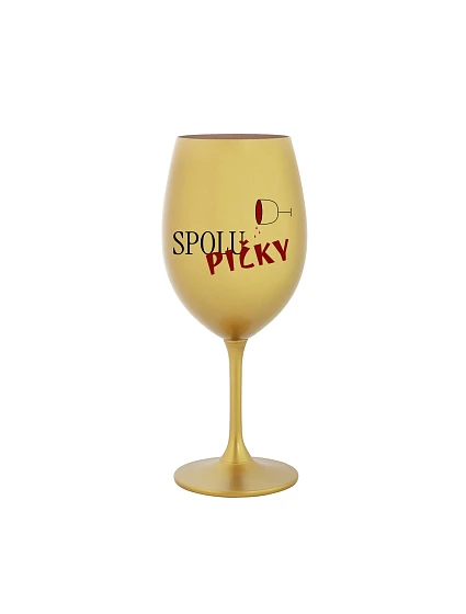 SPOLUPIČKY - zlatá sklenice na víno 350 ml SPOLUPIČKY - zlatá sklenice na víno 350 ml