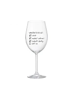 VÁNOČNÍ TODO LIST - čirá sklenice na víno 350 ml
