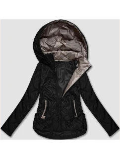 kurtka damska plus size z kapturem czarna model 21317440 - S'WEST