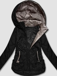 kurtka damska plus size z kapturem czarna model 21317440 - S'WEST