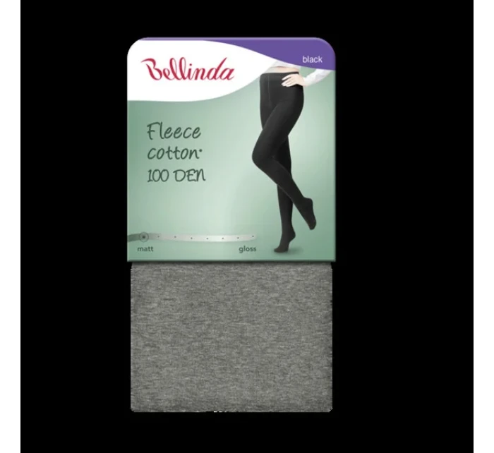 model 20469000 punčochové kalhoty FLEECE COTTON 100 DEN  černá - Bellinda