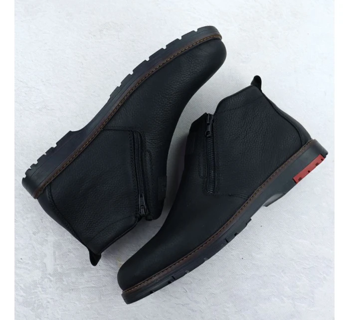 Pánské černé kožené boty model 21905965 - Rieker