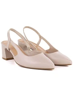 Béžové lodičky na jehlovém podpatku bez podpatku Sergio Leone SK472