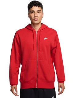 Pánská mikina Nike Club BB FZ Hoodie, červená, FN3861 657 M