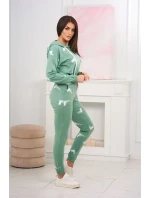 Sada s potiskem pistole tmavě mátová