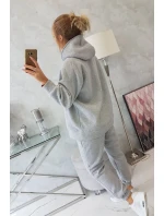 Zateplený set s mikinou s kapucí šedý Zateplený set s mikinou s kapucí šedý