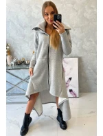 Zateplené šaty s delšími boky šedé Zateplené šaty s delšími boky šedé