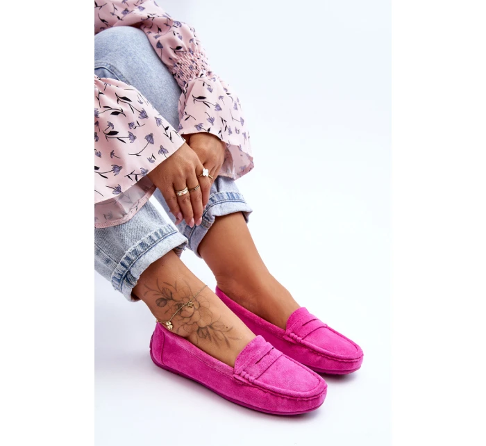 Dámské semišové mokasíny růžové model 21625584 - Boto