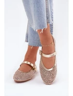 Zdobené Dámské Baletky S Pásem A Sponou Zlaté Avirae Zdobené Dámské Baletky S Pásem A Sponou Zlaté Avirae