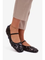 Baleríny zdobené flitry černé model 21757691 - Boto