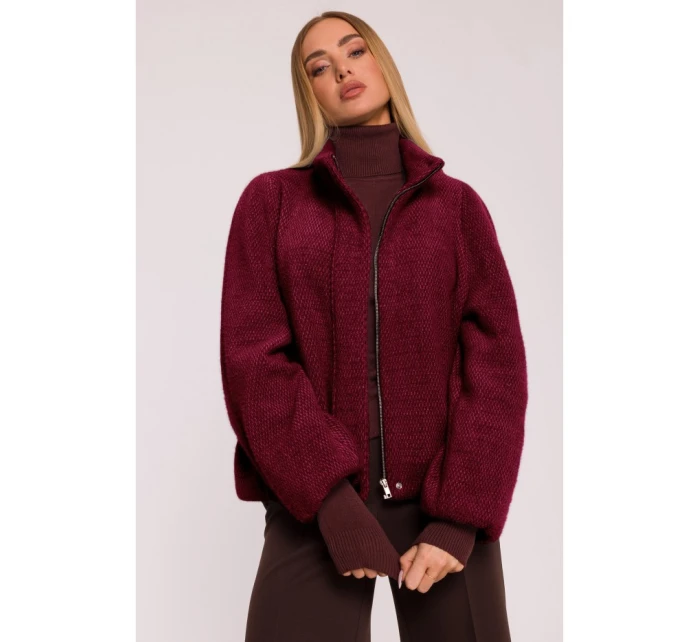 M885 Kabát látkový - bordó