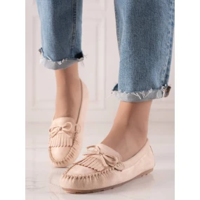 Trendy dámské hnědé  mokasíny bez podpatku