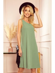 VICTORIA - dámské trapézové šaty v olivové barvě 296-6