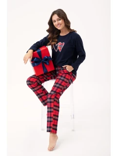 Pyžamo Luna 657 long/r Flanel M-2XL dámské