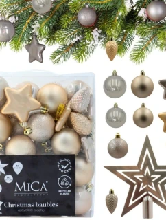 DEKORATIVNÍ PLASTOVÁ CETKA BEZPEČNÁ 40KS KRÉMOVÁ SLÍDA