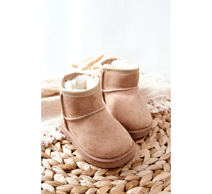 Dětské Teplé Sněhule Semišové béžové Gooby Dětské Teplé Sněhule Semišové béžové Gooby