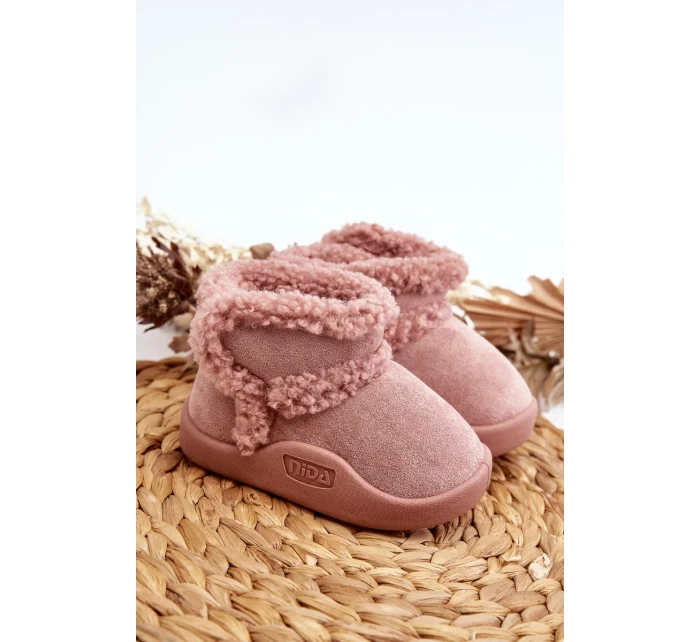 Dětské sněhule na suchý zip Pink Unitia Dětské sněhule na suchý zip Pink Unitia